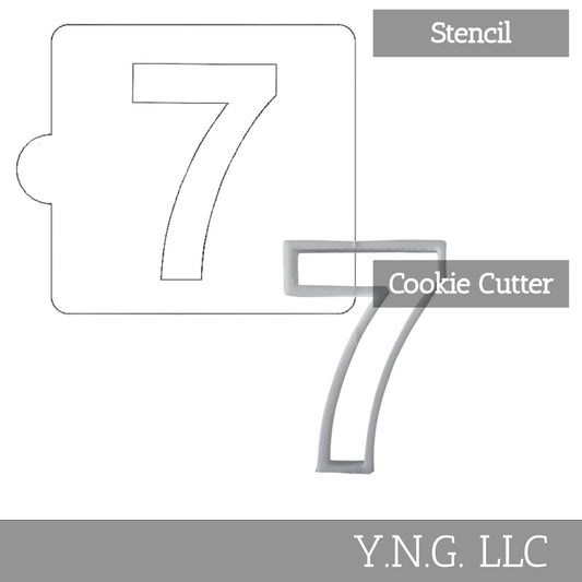 7 Number Counting Stencil And Cookie Cutter Set USA Made LSC108-7