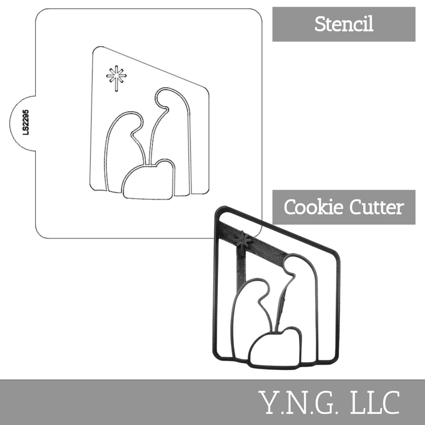 Nativity Scene Stencil And Cookie Cutter Set USA Made LSC2295