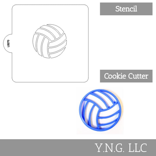 Volleyball Ball Sports Stencil And Cookie Cutter Set USA Made LSC270