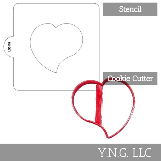 Heart Shape Rain Drop Stencil And Cookie Cutter Set USA Made LSC3118
