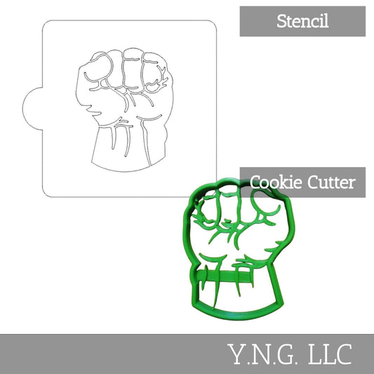 Hulk Fist Superhero Stencil And Cookie Cutter Set USA Made LSC463