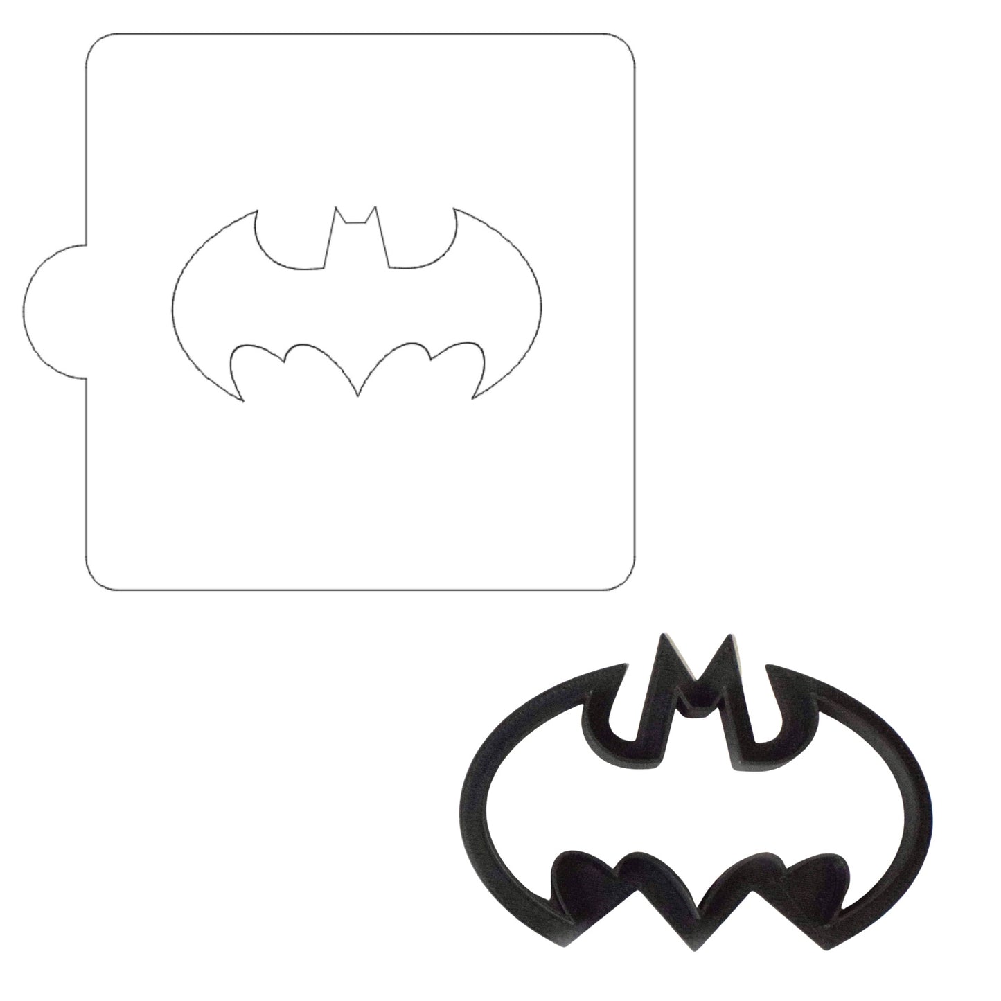 Batman Bat Shape Stencil And Cookie Cutter Set Made In USA Made LSC466