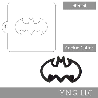 Batman Bat Shape Stencil And Cookie Cutter Set Made In USA Made LSC466