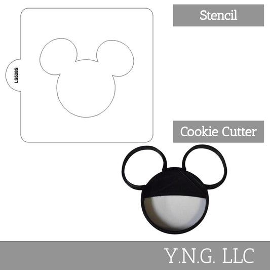 Mickey Face Outline Stencil And Cookie Cutter Set USA Made LSC528S