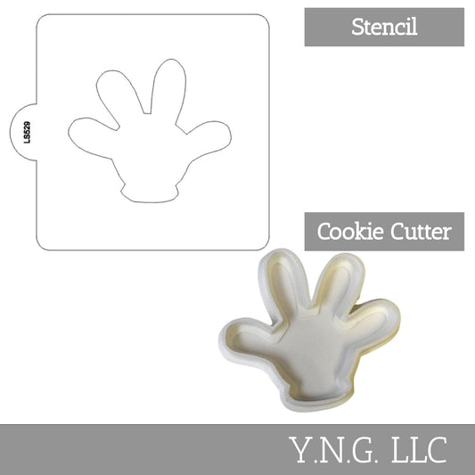 Mickey Minnie Glove Stencil And Cookie Cutter Set USA Made LSC529
