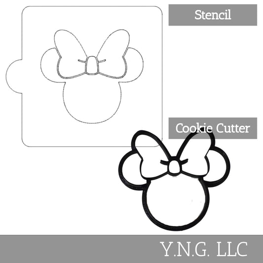Minnie with Bow Face Stencil for Cookies or Cakes USA Made LSC530S