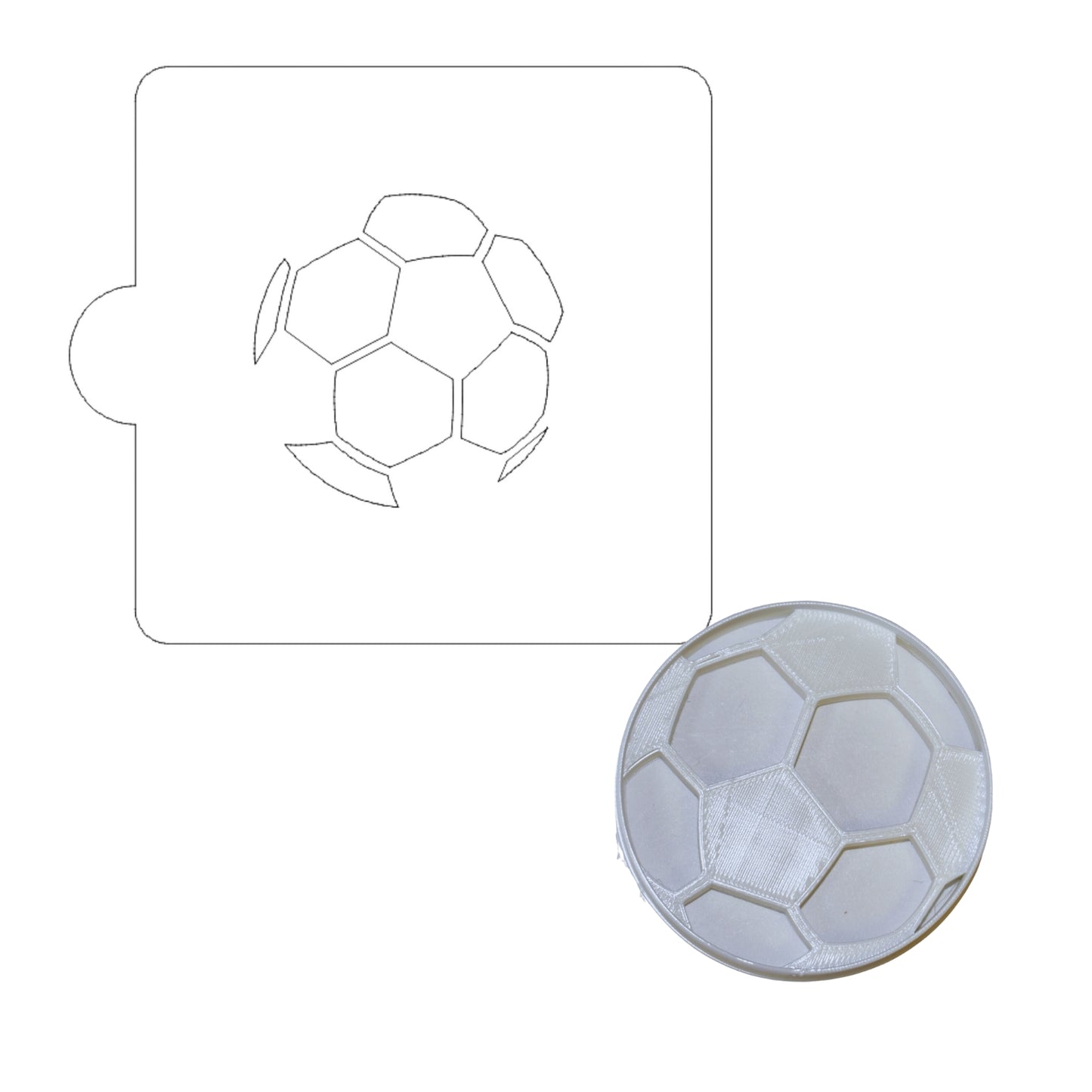 Soccer Ball Sports Stencil And Cookie Cutter Set USA Made LSC698