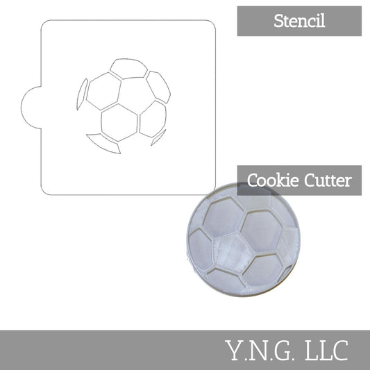 Soccer Ball Sports Stencil And Cookie Cutter Set USA Made LSC698