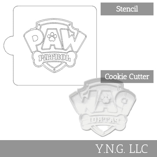 Paw Patrol Symbol Stencil And Cookie Cutter Set USA Made LSC789