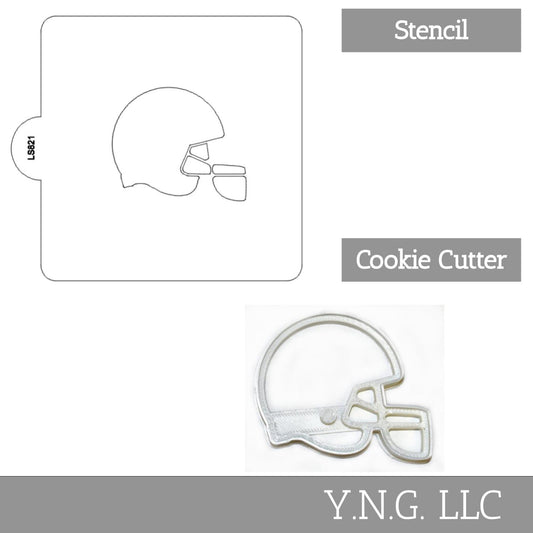 Football Helmet Sports Stencil And Cookie Cutter Set USA Made LSC821