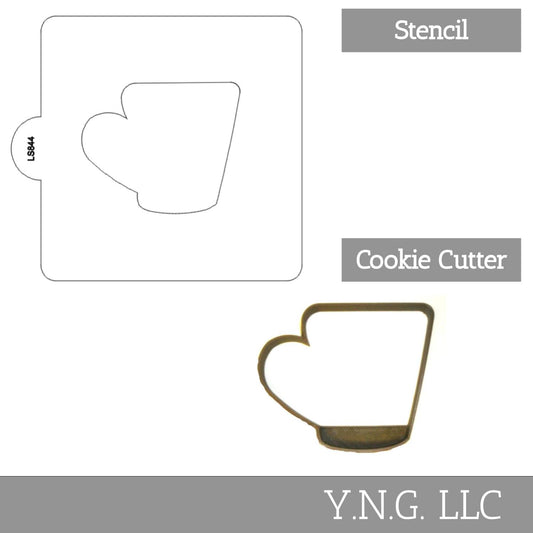Coffee Cup Mug Outline Stencil And Cookie Cutter Set USA Made LSC844