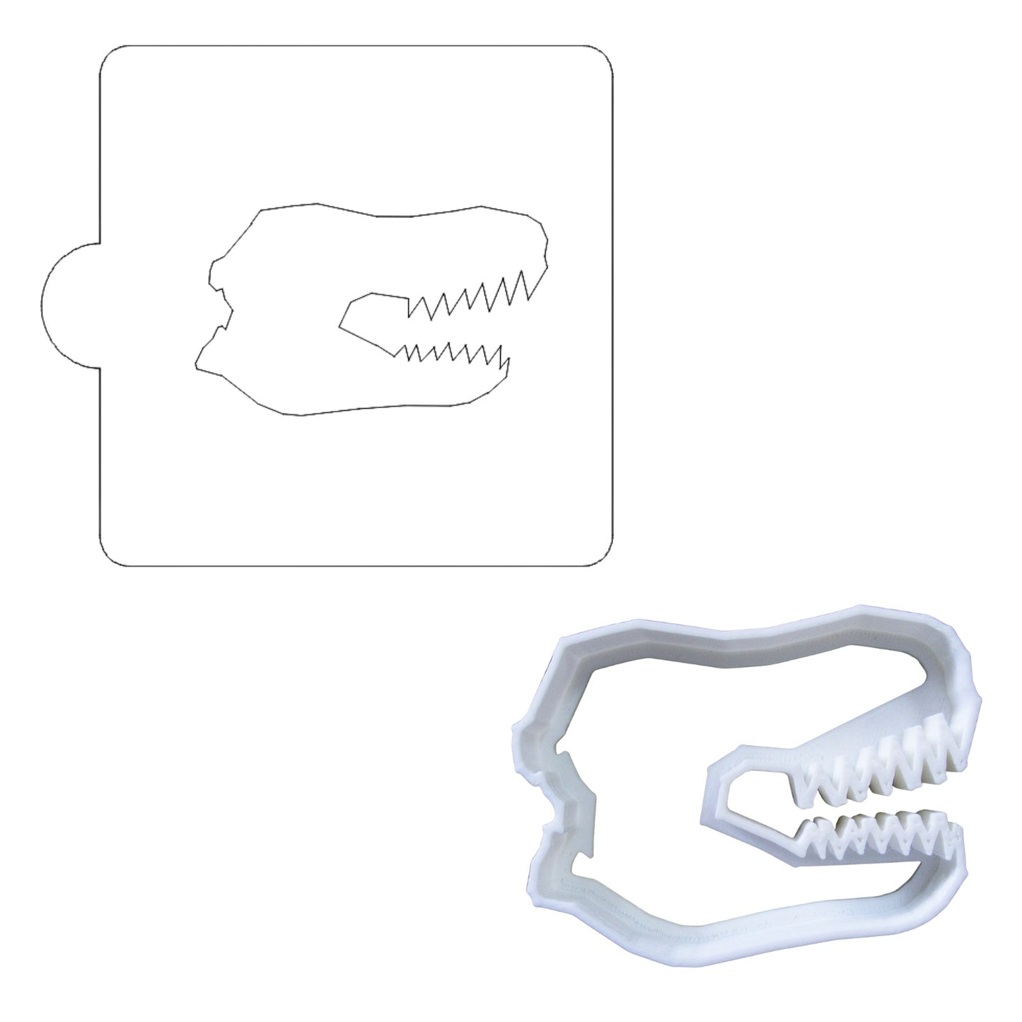 T Rex Dinosaur Head Stencil And Cookie Cutter Set USA Made LSC92