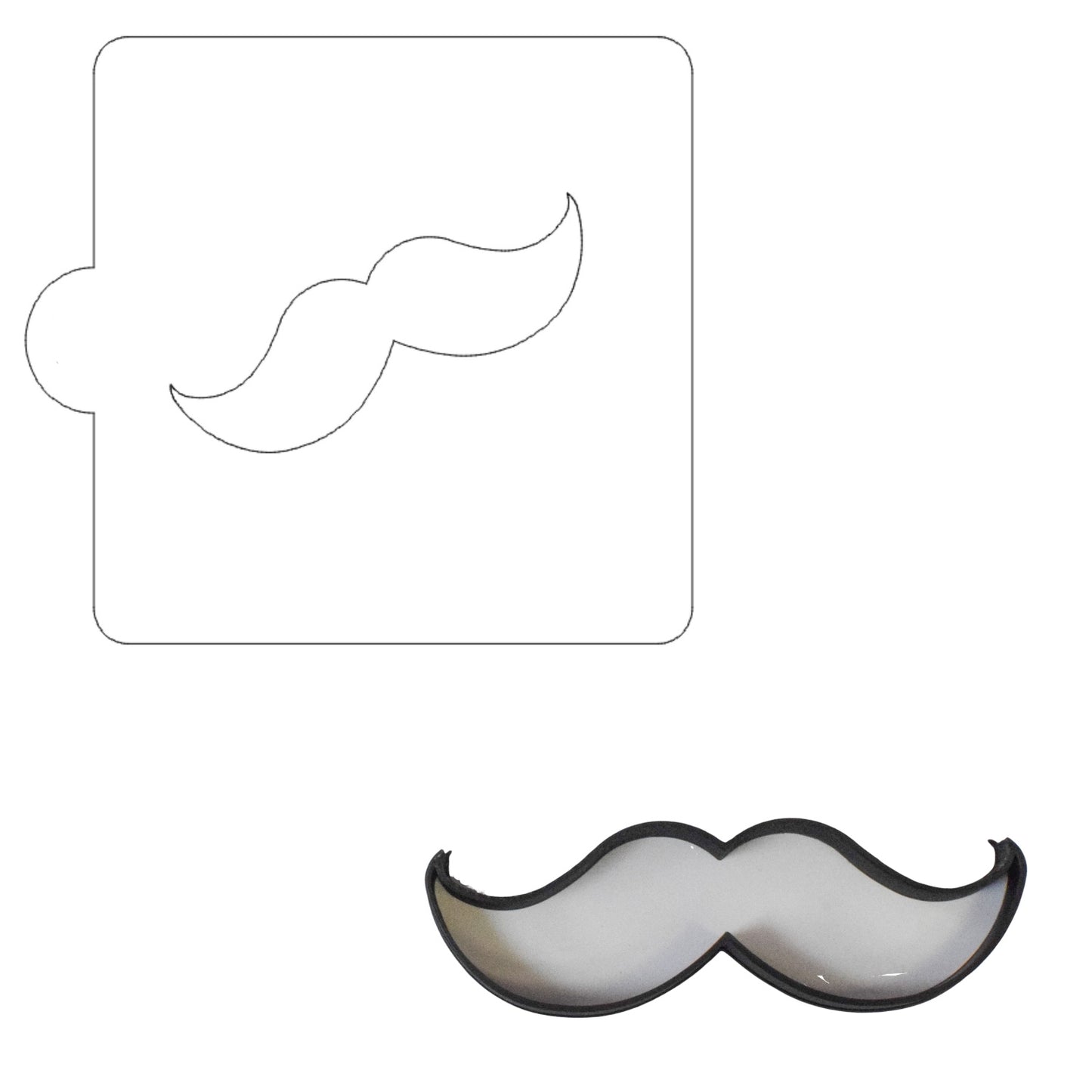 Mustache Outline Stencil And Cookie Cutter Set USA Made LSC93