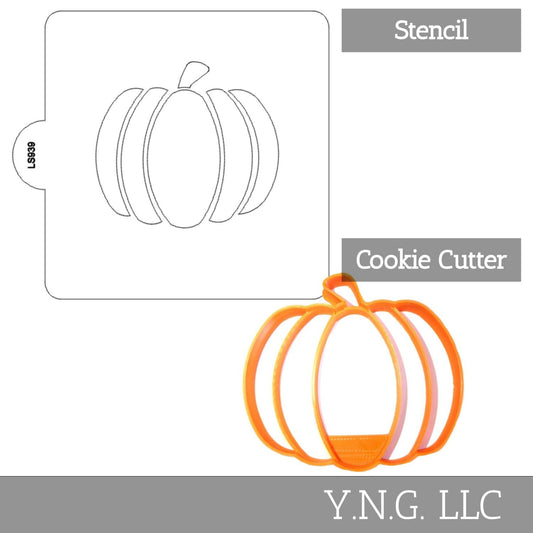 Pumpkin Fall Detailed Stencil And Cookie Cutter Set USA Made LSC939