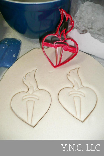 Heart Flaming Torch American Heart Assoc Cookie Cutter Made In USA PR3032