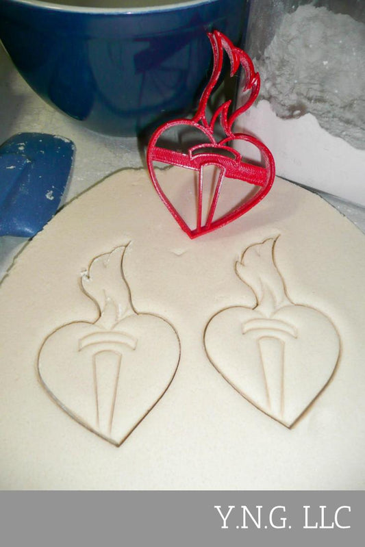 Heart Flaming Torch American Heart Assoc Cookie Cutter Made In USA PR3032
