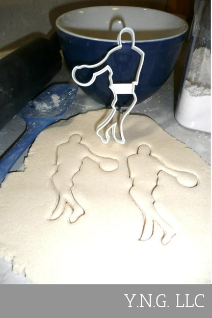 Basketball Player Ball Dribble Outline Cookie Cutter Made In USA PR2414