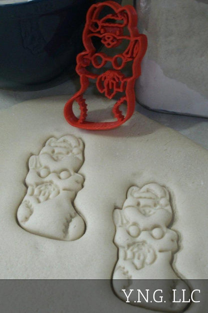 Cat In Stocking Christmas Holiday Kitten Cookie Cutter Made In USA PR2369