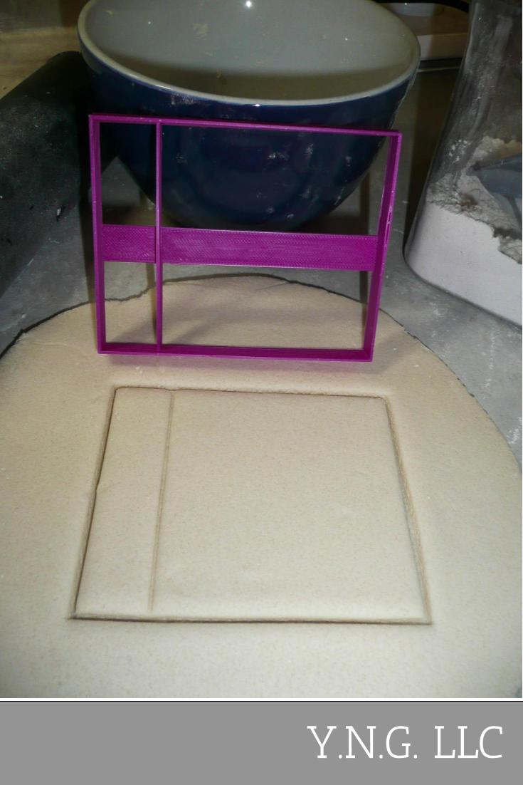 Rectangle Side Vertical Or Horizontal Divide Cookie Cutter Made In USA PR3042