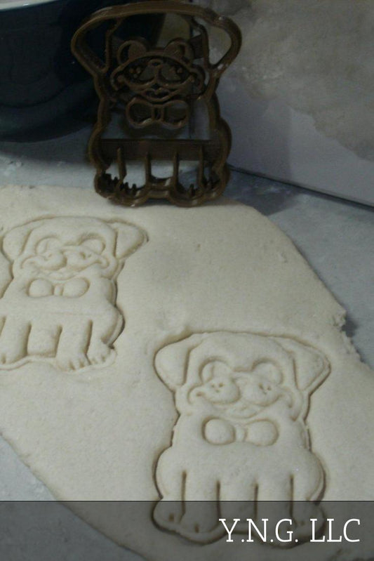 Sitting Pug With Bowtie Puppy Animal Cookie Cutter Made In USA PR2361