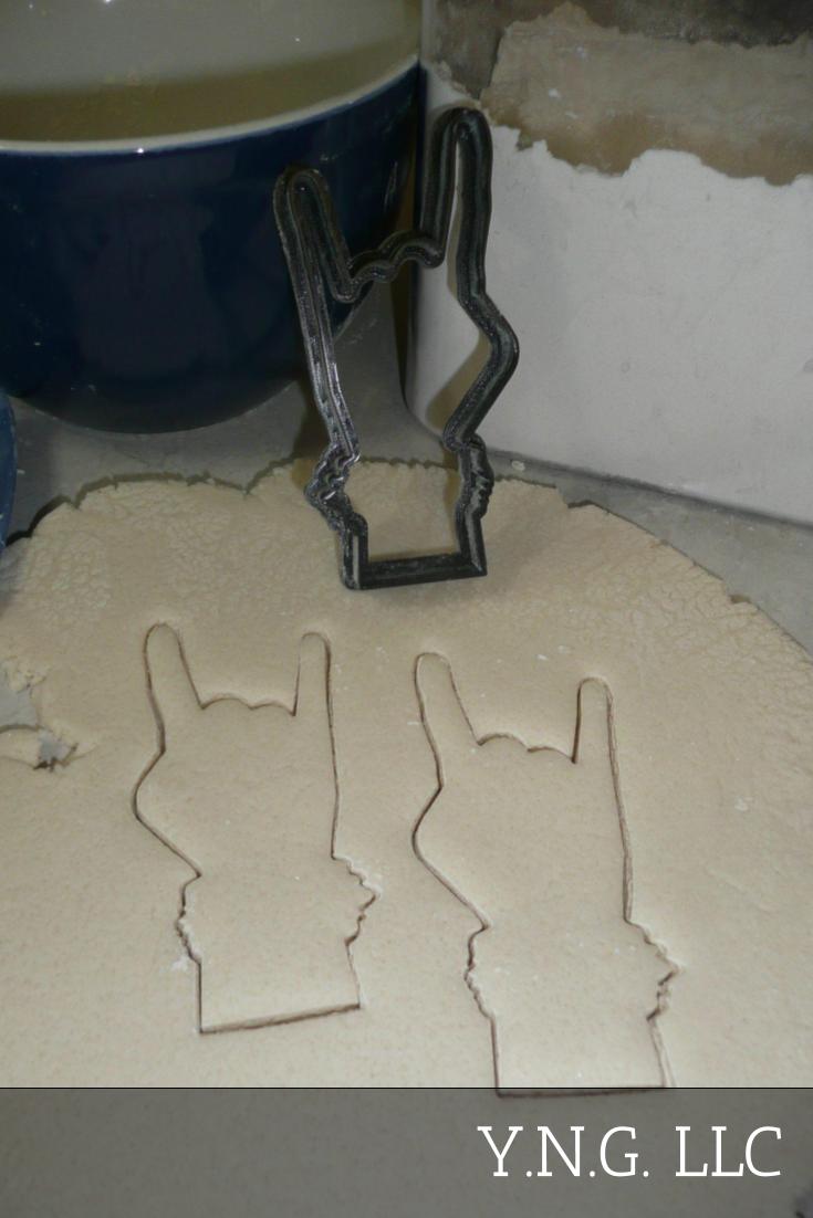 Rock On Sign Hand Symbol Gesture Music Cookie Cutter Made In USA PR2036