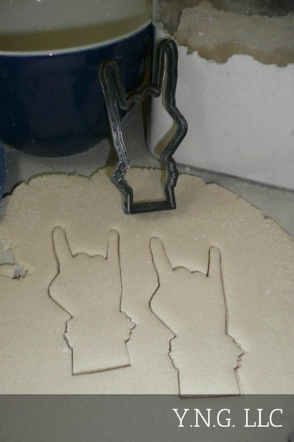 Rock On Sign Hand Symbol Gesture Music Cookie Cutter Made In USA PR2036