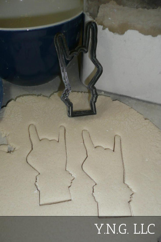 Rock On Sign Hand Symbol Gesture Music Cookie Cutter Made In USA PR2036