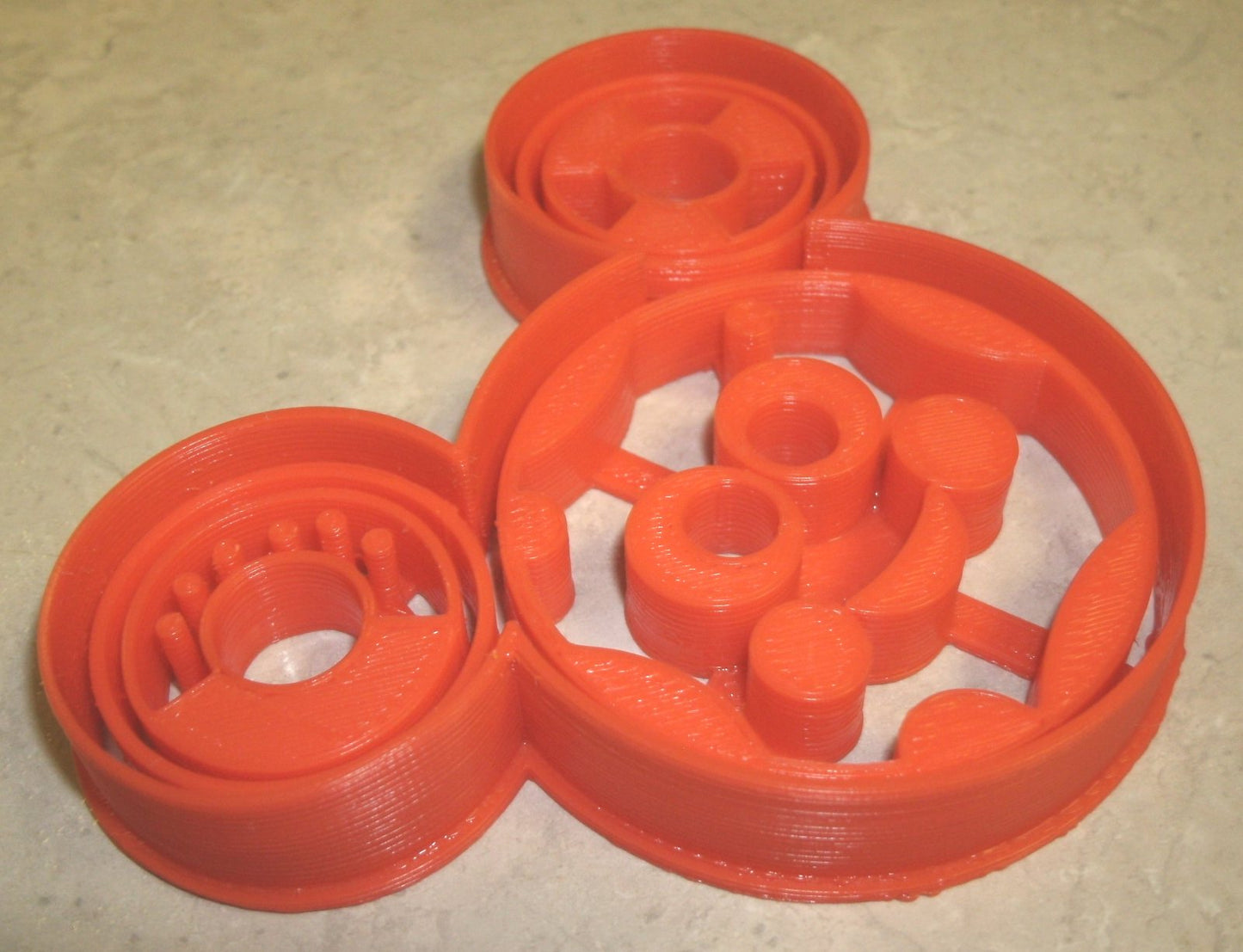 6x Toodles Mickey Mouse Fondant Cutter Cupcake Topper 1.75 IN USA FD764