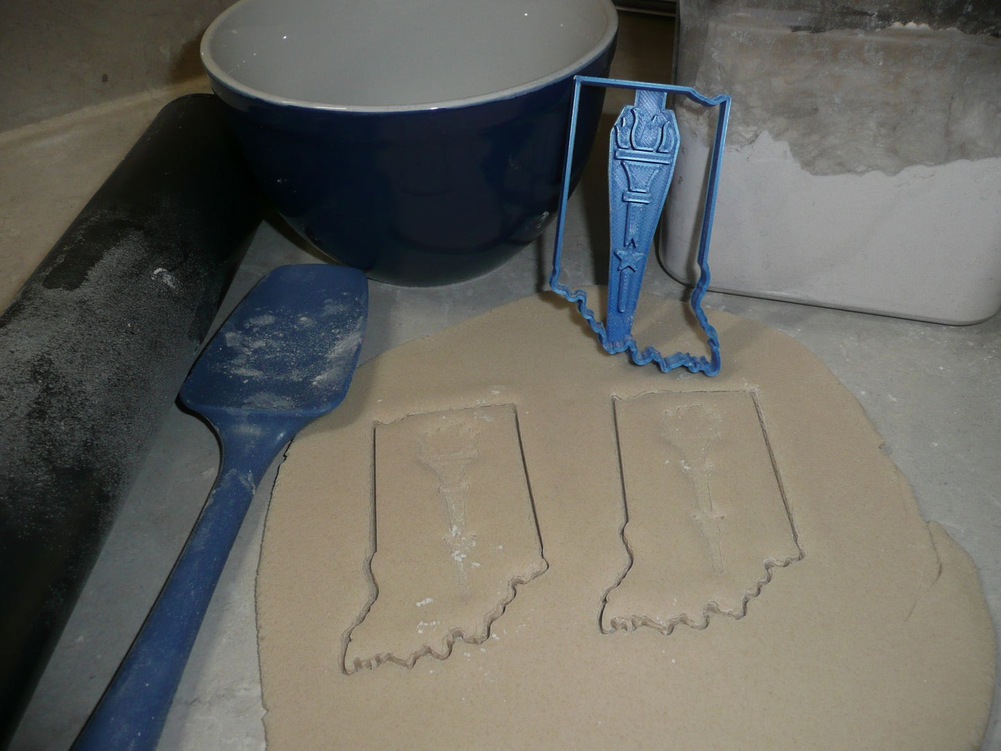 Indiana State Outline With Torch Detail Cookie Cutter Made In USA PR2736