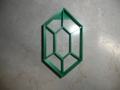 Rupee Zelda Themed Green Gemstone Cookie Cutter Made In USA PR2853