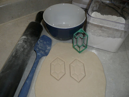 Rupee Zelda Themed Green Gemstone Cookie Cutter Made In USA PR2853