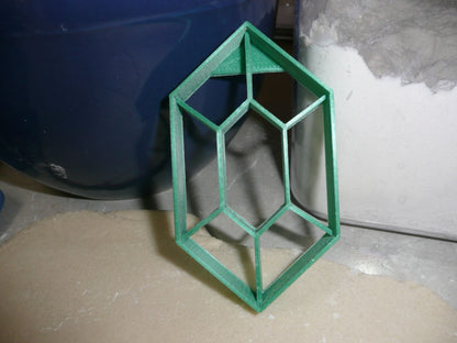 Rupee Zelda Themed Green Gemstone Cookie Cutter Made In USA PR2853