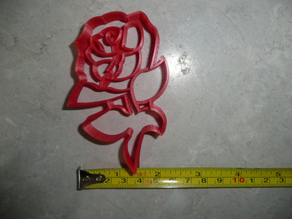 Rose With Stem Flower Plant Thorns Cookie Cutter Made In USA PR2907