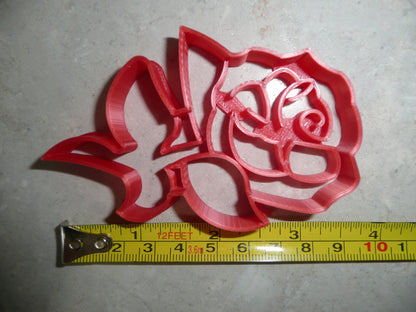 Rose With Stem Flower Plant Thorns Cookie Cutter Made In USA PR2907