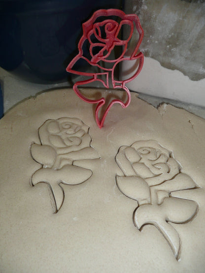 Rose With Stem Flower Plant Thorns Cookie Cutter Made In USA PR2907
