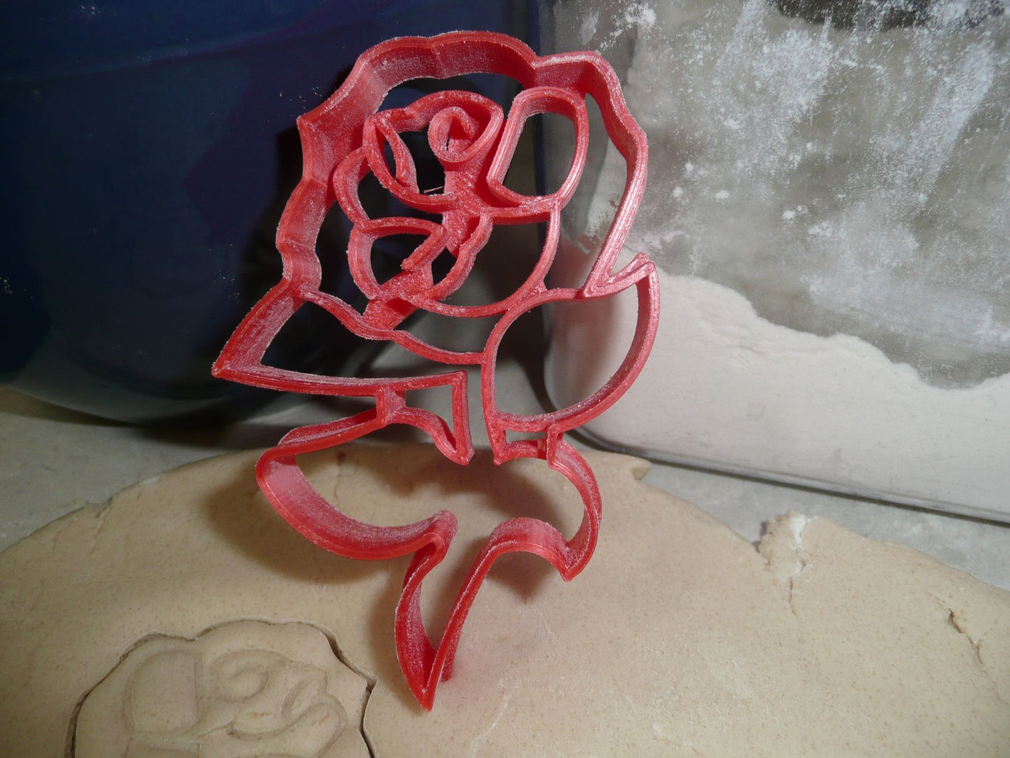 Rose With Stem Flower Plant Thorns Cookie Cutter Made In USA PR2907