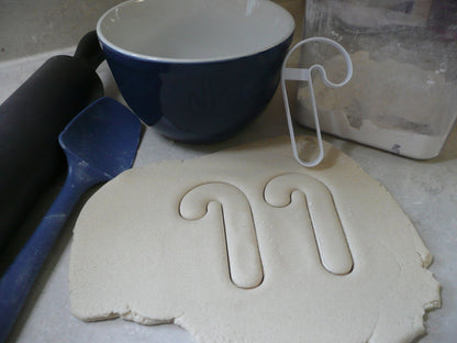 Candy Cane Shape Outline Christmas Holiday Cookie Cutter Made In USA PR2935