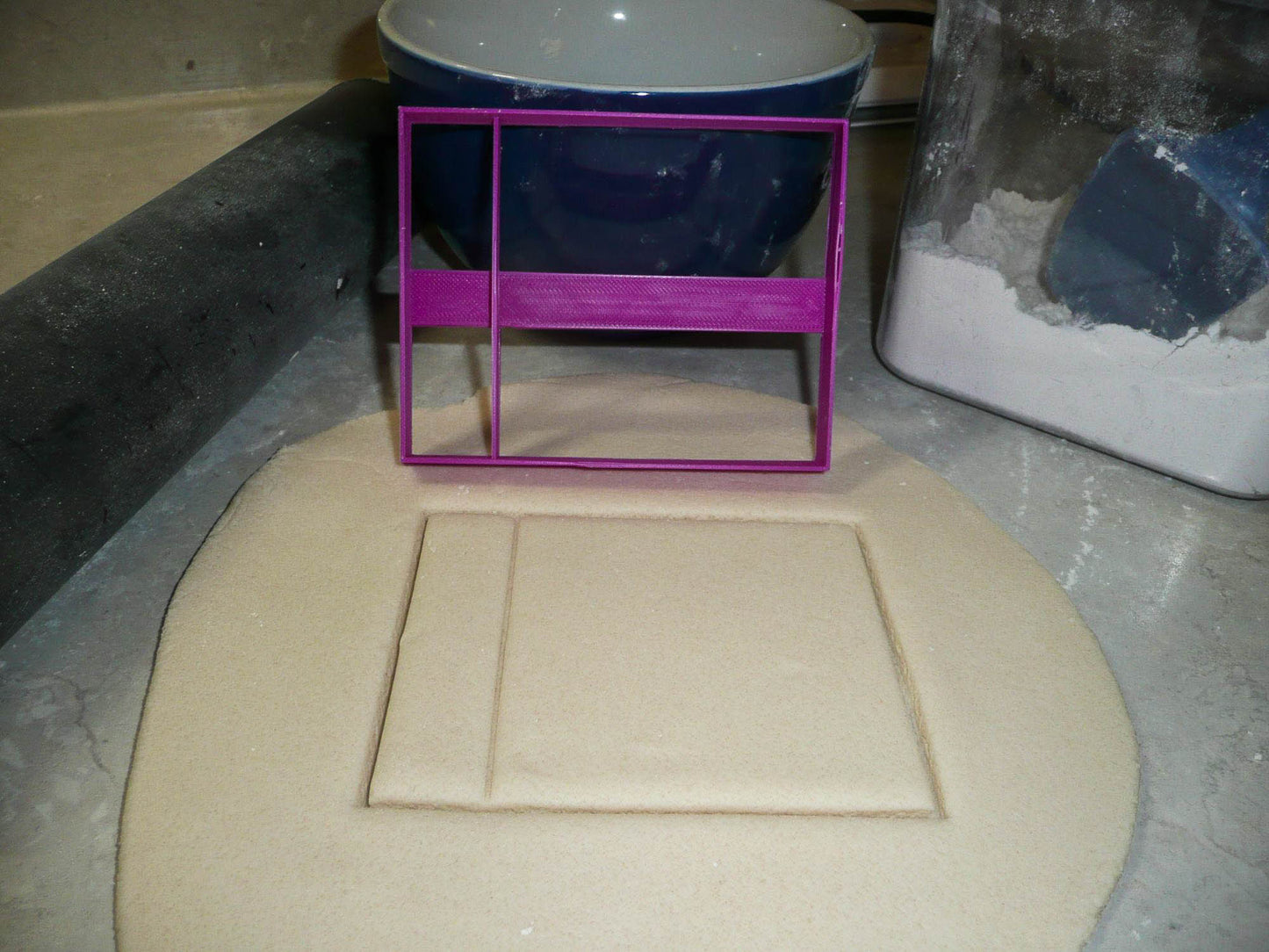 Rectangle Side Vertical Or Horizontal Divide Cookie Cutter Made In USA PR3042
