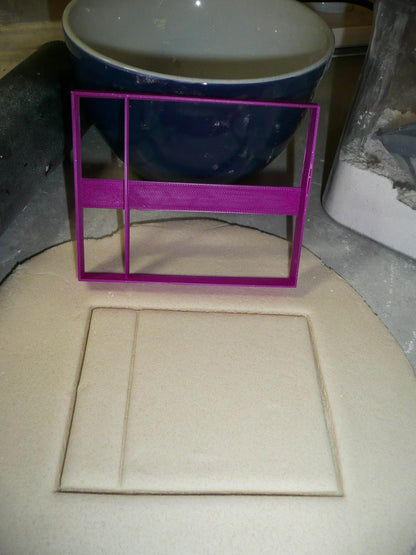 Rectangle Side Vertical Or Horizontal Divide Cookie Cutter Made In USA PR3042
