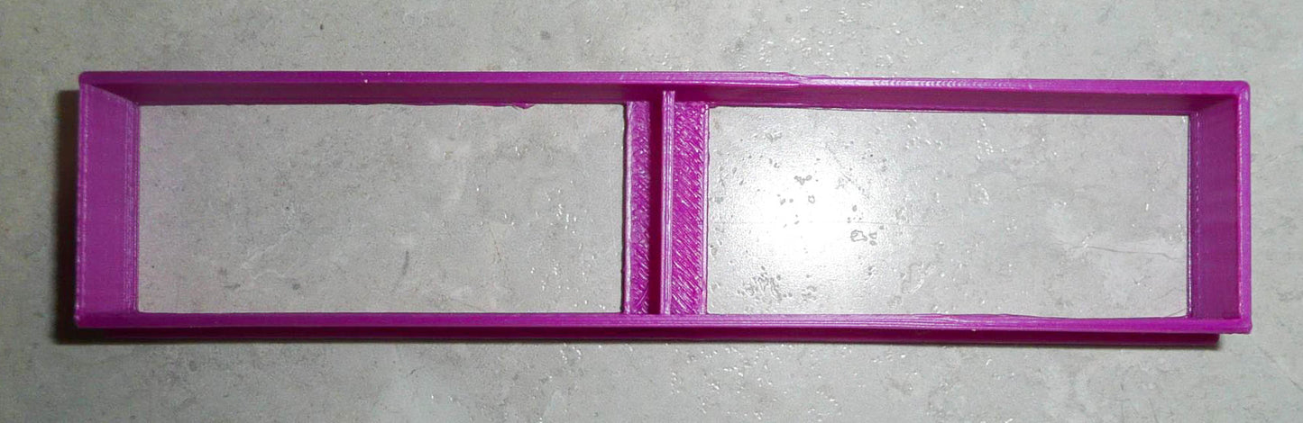Long Rectangle Shape With Vertical Divide Small Cookie Cutter Made In USA PR3043