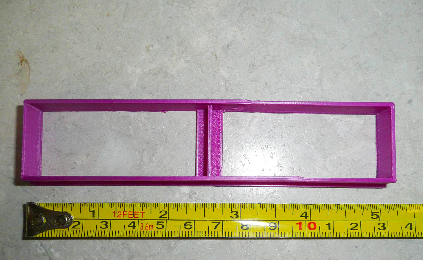 Long Rectangle Shape With Vertical Divide Small Cookie Cutter Made In USA PR3043