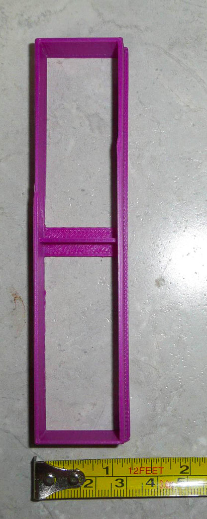 Long Rectangle Shape With Vertical Divide Small Cookie Cutter Made In USA PR3043