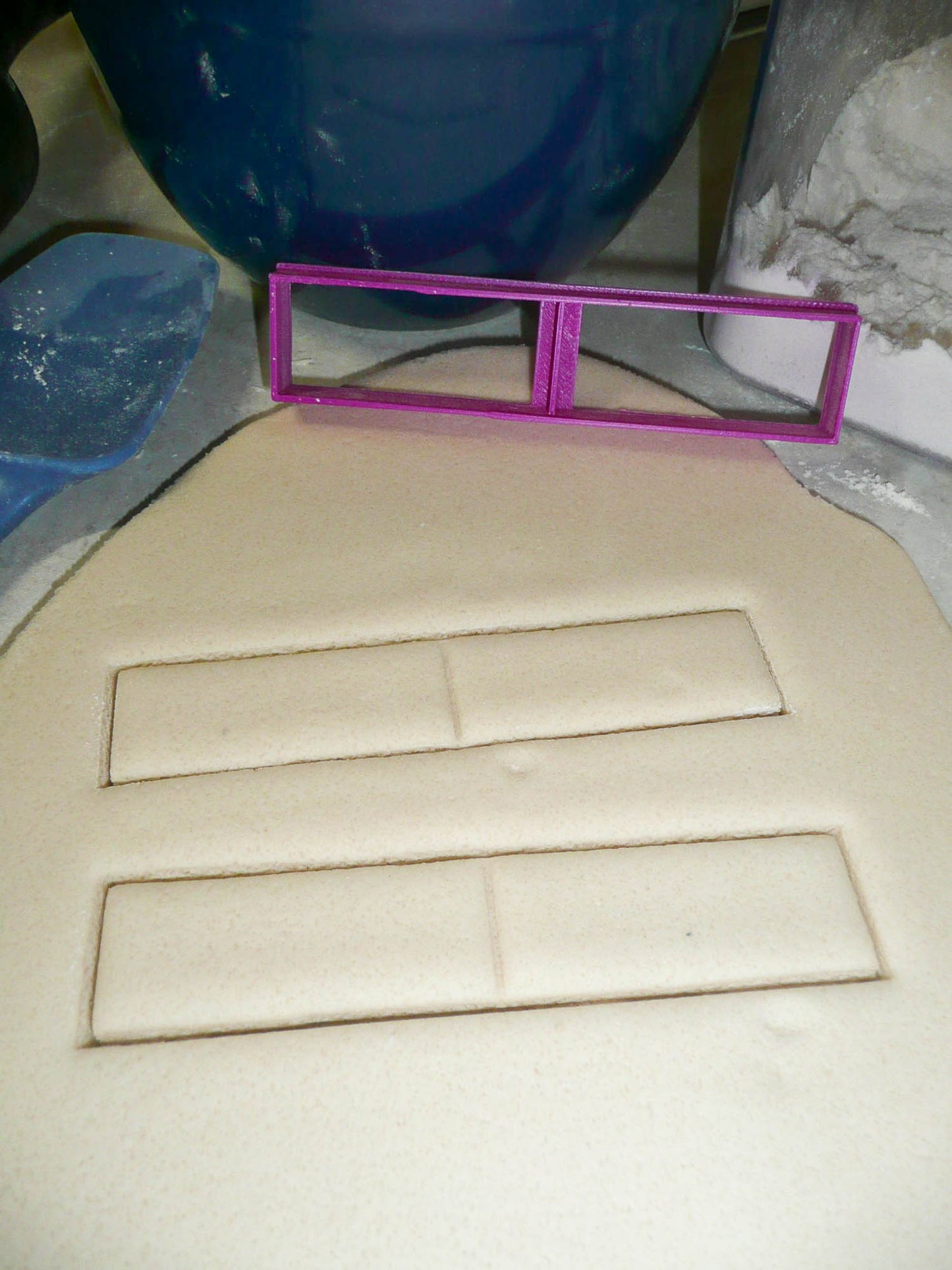 Long Rectangle Shape With Vertical Divide Small Cookie Cutter Made In USA PR3043