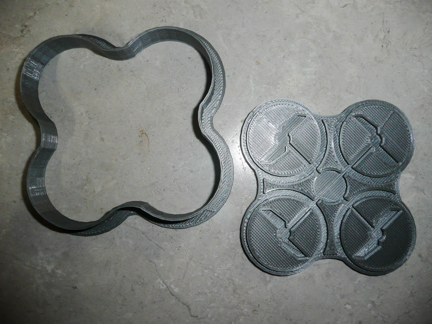 Drone Outline With Detail Stamp 2 Piece Cookie Cutter Made In USA PR2039