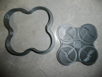 Drone Outline With Detail Stamp 2 Piece Cookie Cutter Made In USA PR2039