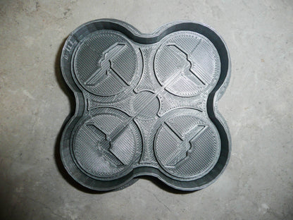 Drone Outline With Detail Stamp 2 Piece Cookie Cutter Made In USA PR2039