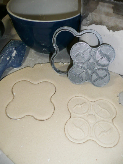Drone Outline With Detail Stamp 2 Piece Cookie Cutter Made In USA PR2039