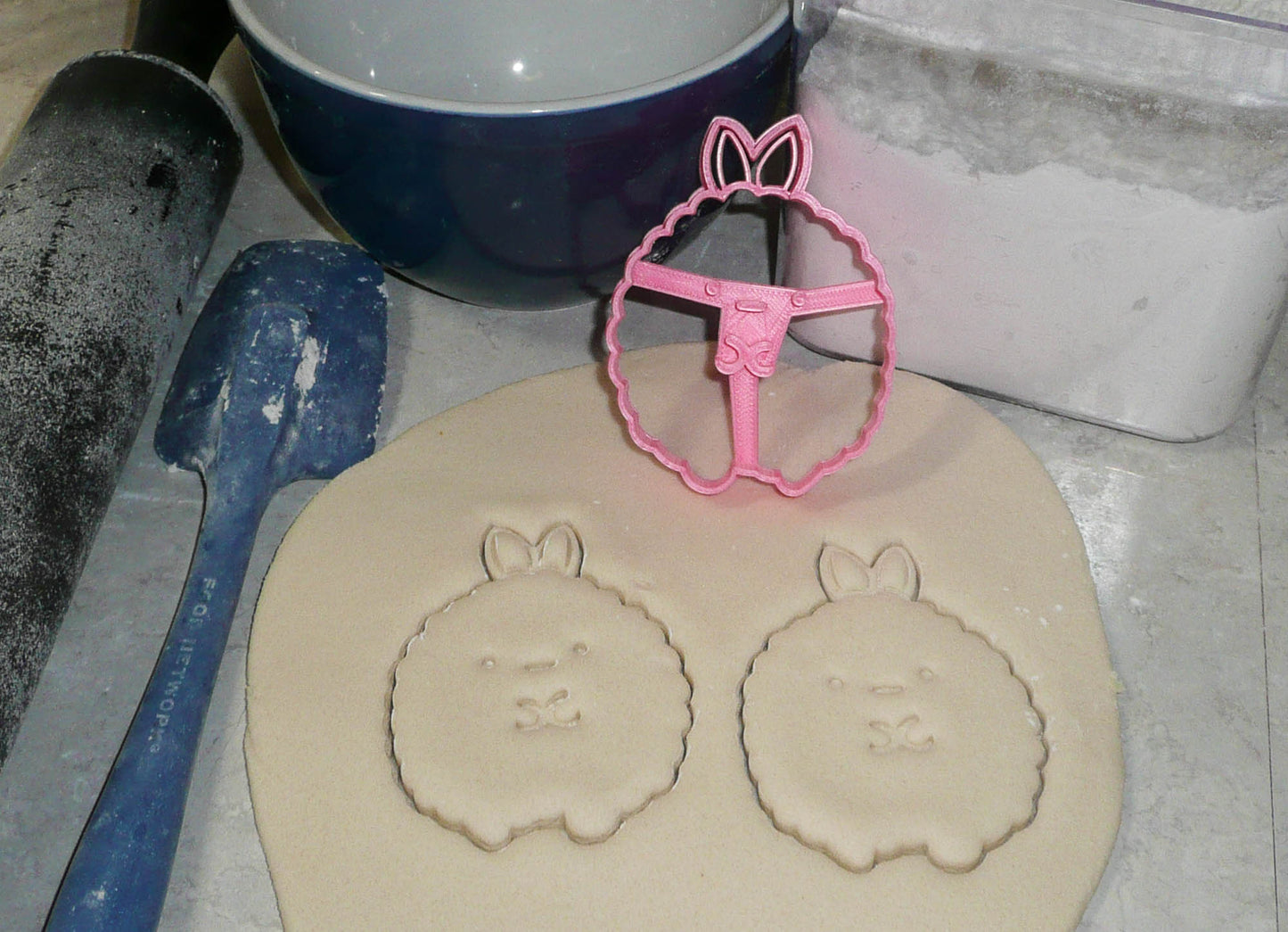 Bunny Rabbit Round Ball Puffy Animal Cookie Cutter Made In USA PR2474