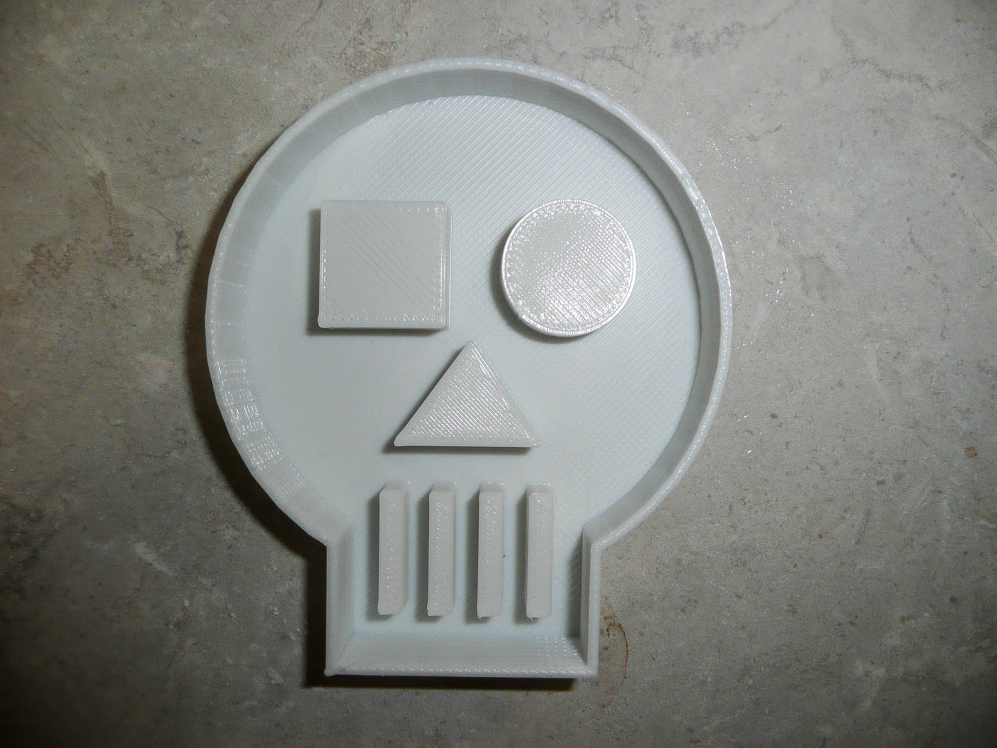 Skull Detailed Square And Round Eye Halloween Cookie Cutter Made In USA PR2140