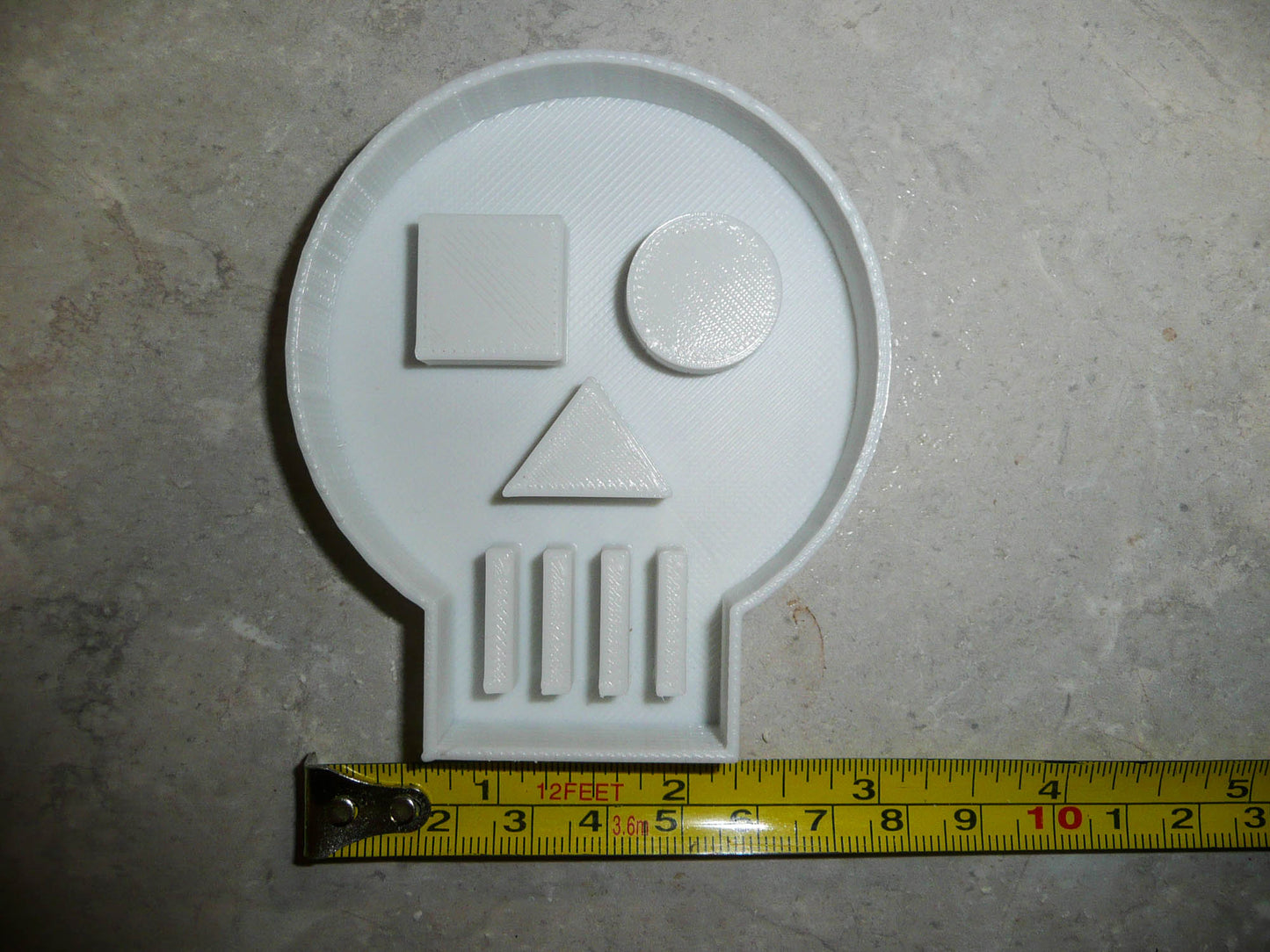 Skull Detailed Square And Round Eye Halloween Cookie Cutter Made In USA PR2140